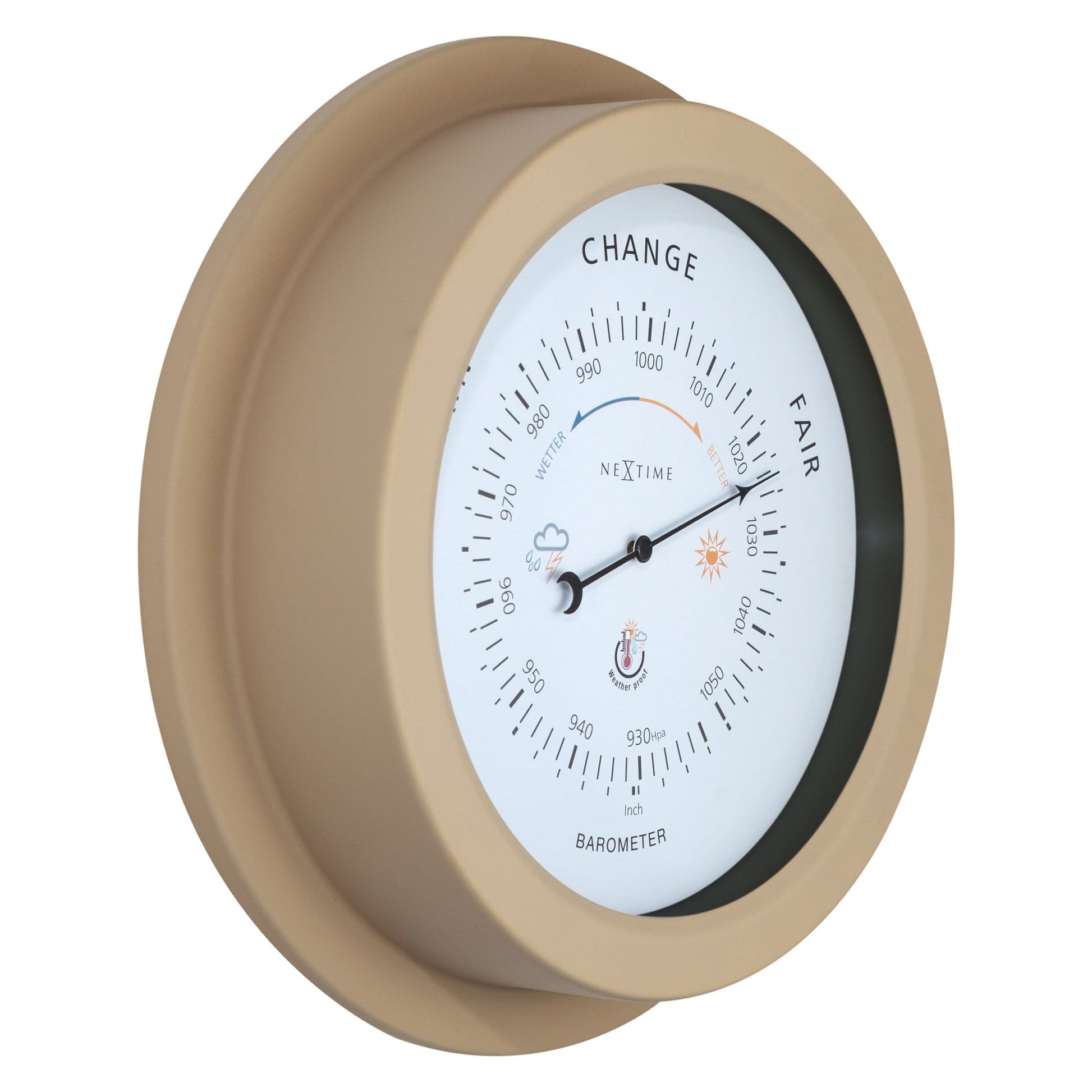 Weatherproof Barometer - 22cm - Metal - Galvanized  Orchid - Wevelnit