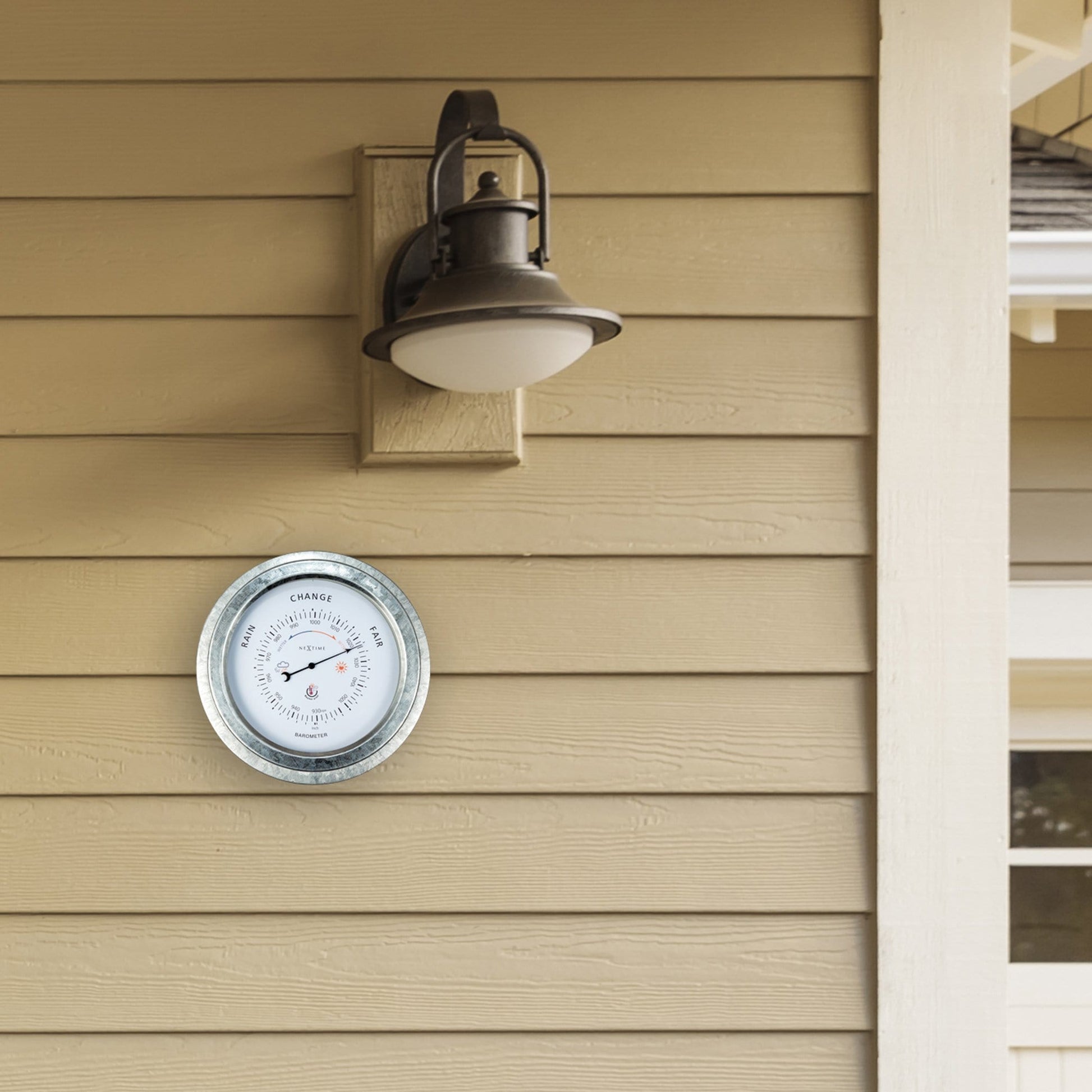 Weatherproof Barometer - 22cm - Metal - Galvanized  Orchid - Wevelnit