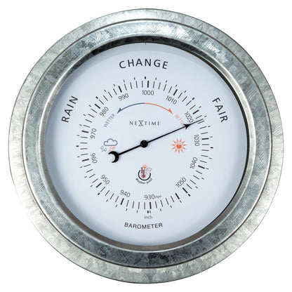 Weatherproof Barometer - 22cm - Metal - Galvanized  Orchid - Wevelnit