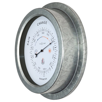Weatherproof Barometer - 22cm - Metal - Galvanized  Orchid - Wevelnit
