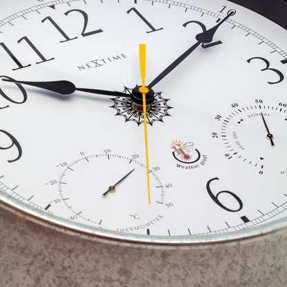 Weatherstation - Wall clock - Weatherproof - 40.5 cm - Metal - Galvanized  Tulip - Wevelnit