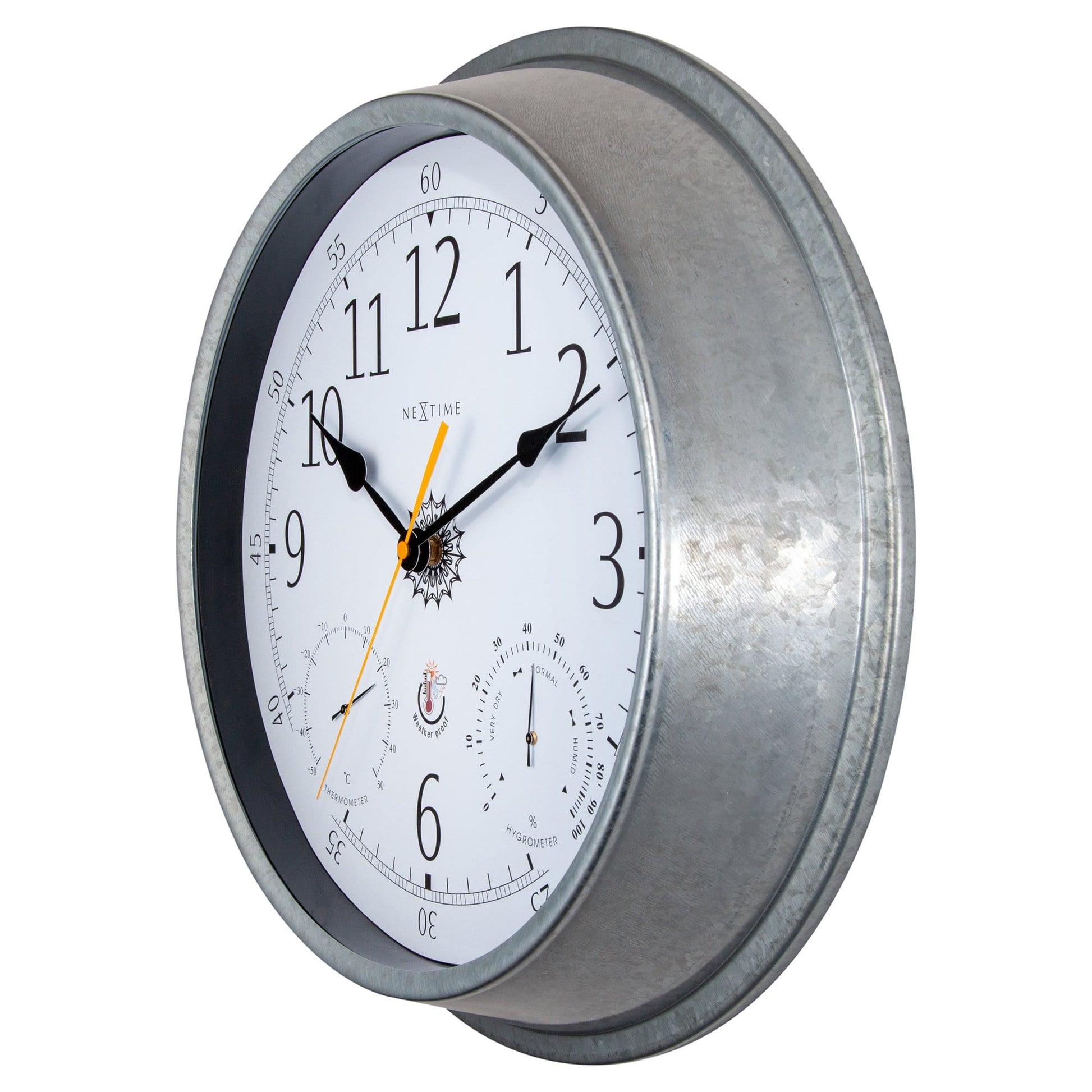 Weatherstation - Wall clock - Weatherproof - 40.5 cm - Metal - Galvanized  Tulip - Wevelnit