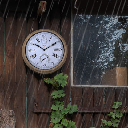 Weatherstation - Wall clock - Weatherproof - 40.5 cm - Metal -  Hyacinth - Wevelnit