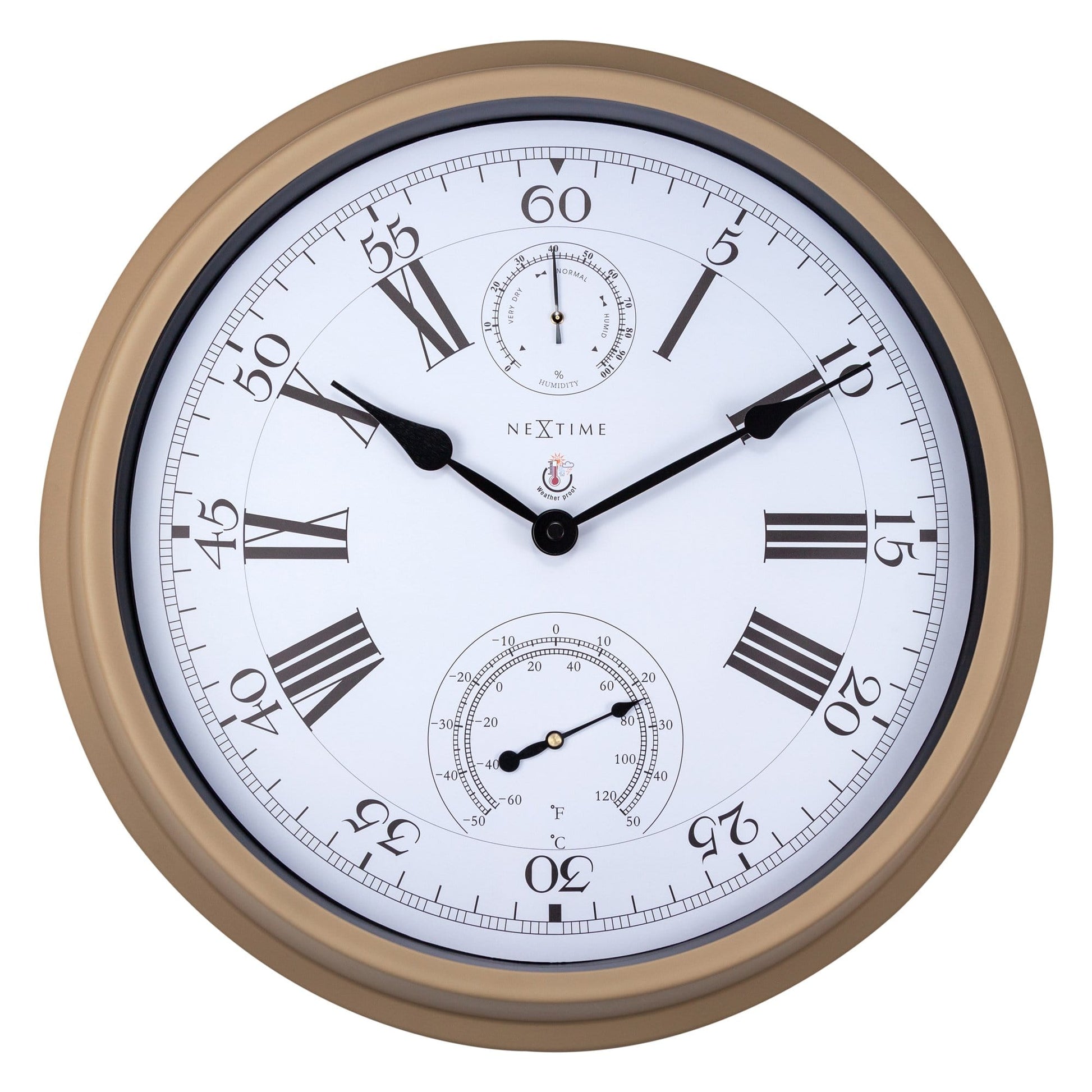 Weatherstation - Wall clock - Weatherproof - 40.5 cm - Metal -  Hyacinth - Wevelnit