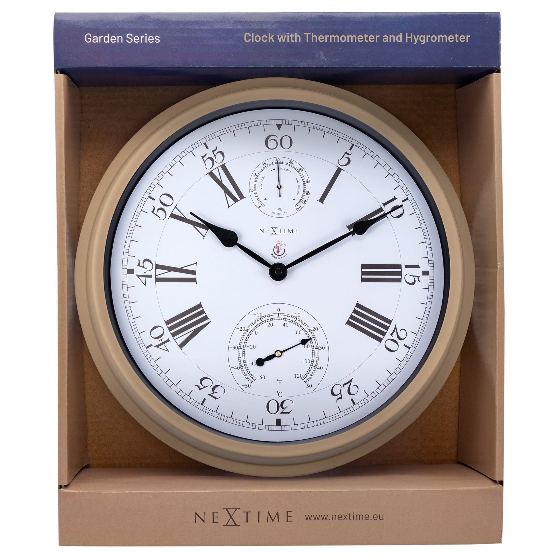 Weatherstation - Wall clock - Weatherproof - 40.5 cm - Metal -  Hyacinth - Wevelnit