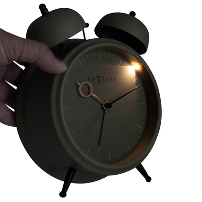 Table Alarm Clock 15x18x7cm - Silent - Light function - Metal "Golden Hour" - wevelnit