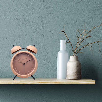 Table Alarm Clock 15x18x7cm - Silent - Light function - Metal "Golden Hour" - wevelnit