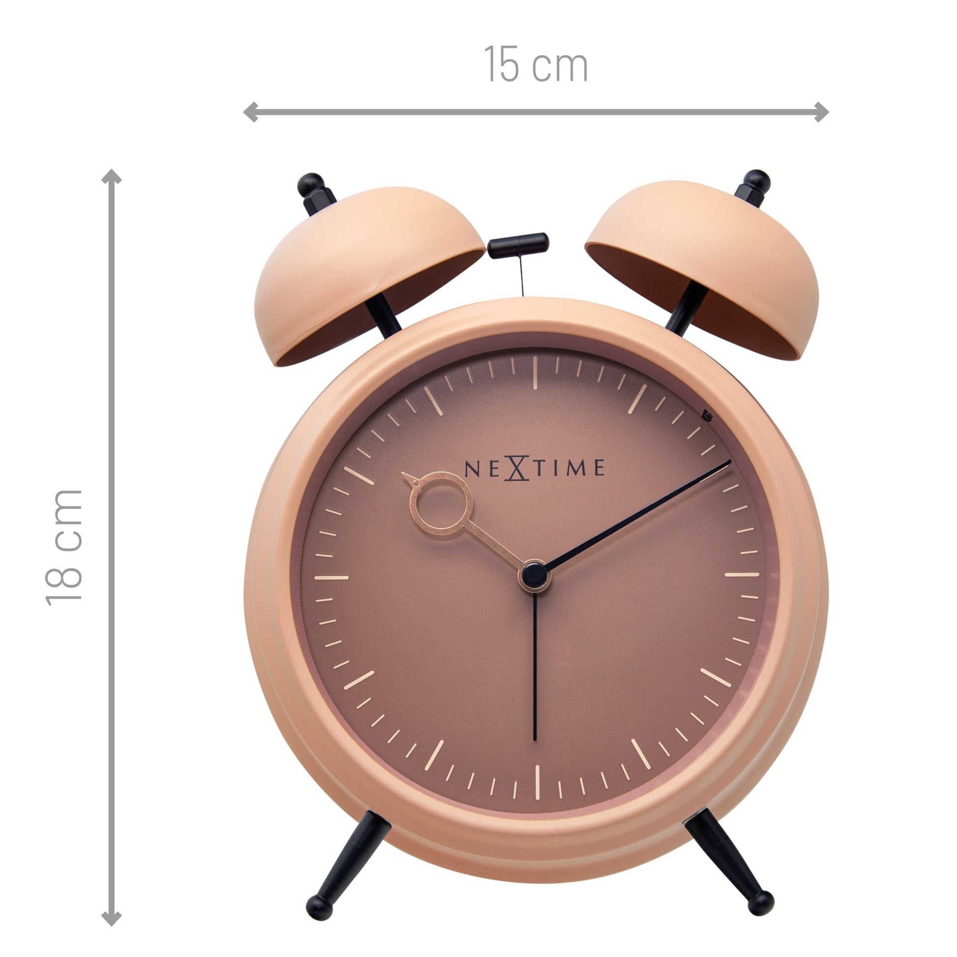 Table Alarm Clock 15x18x7cm - Silent - Light function - Metal "Golden Hour" - wevelnit