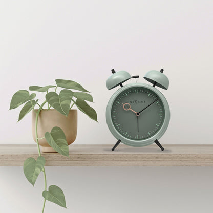 Table Alarm Clock 15x18x7cm - Silent - Light function - Metal "Golden Hour" - wevelnit