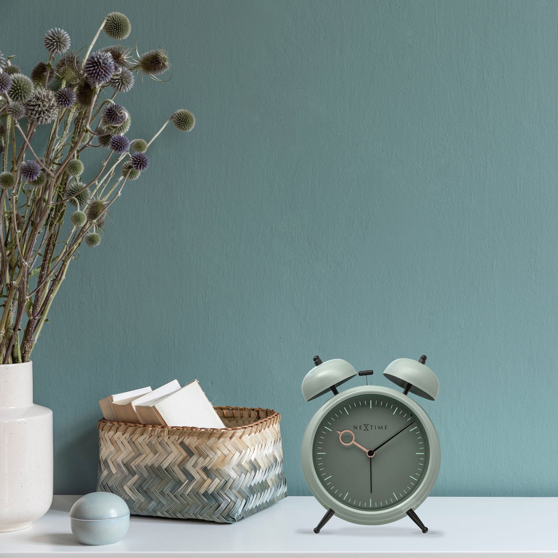 Table Alarm Clock 15x18x7cm - Silent - Light function - Metal "Golden Hour" - wevelnit