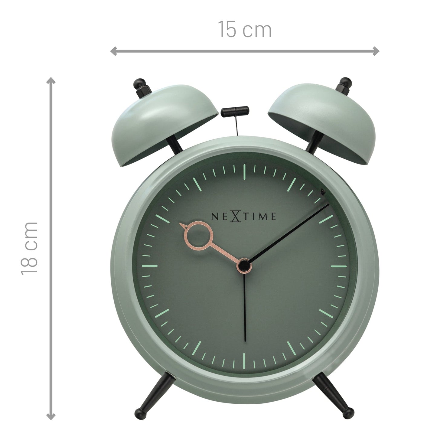 Table Alarm Clock 15x18x7cm - Silent - Light function - Metal "Golden Hour" - wevelnit