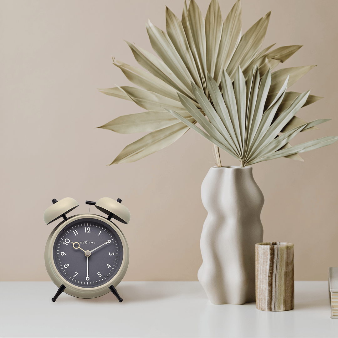 Table Alarm Clock 12 x 14 x 6cm - Metal - NeXtime "Golden Hour" - wevelnit