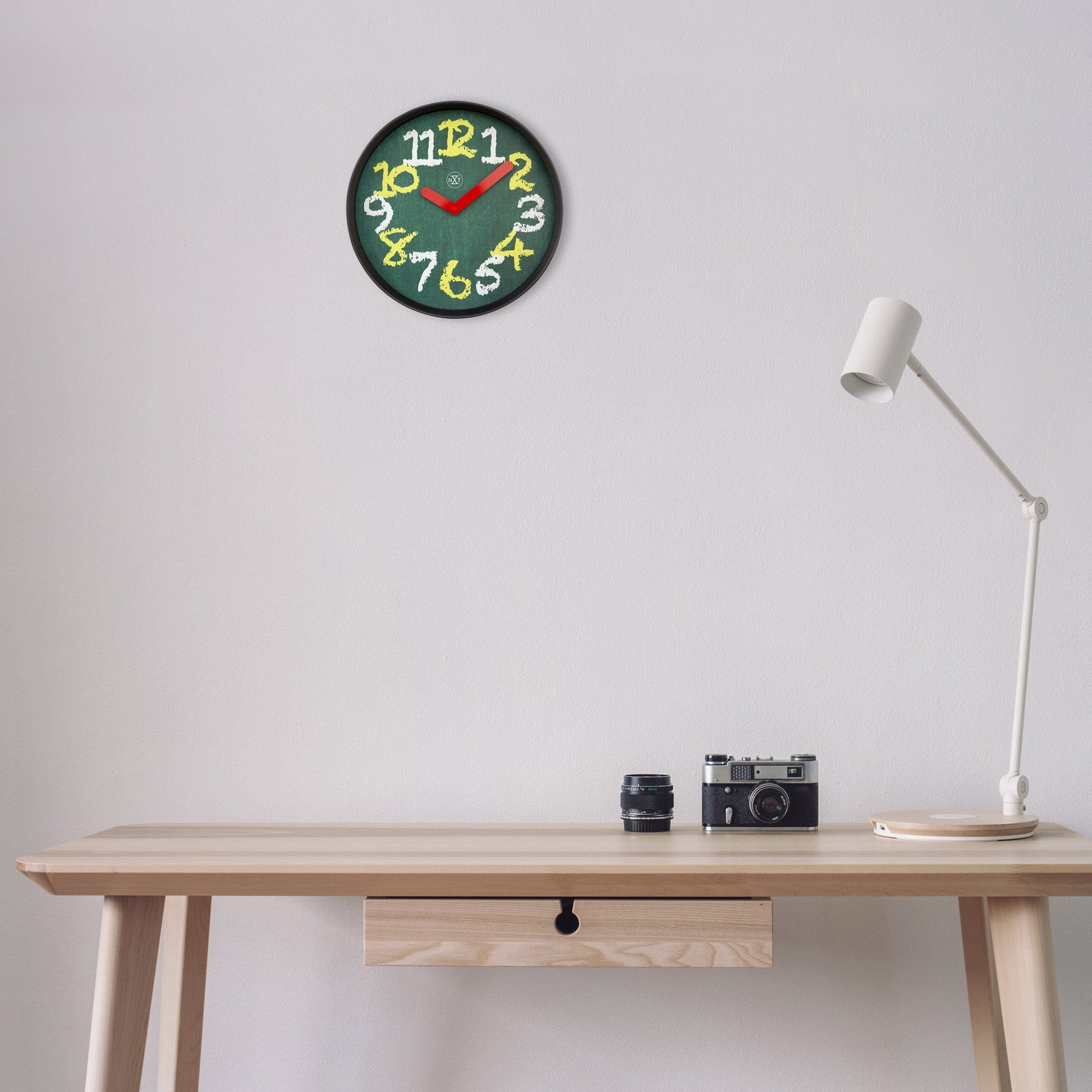 Wall clock 30cm - Silent - Green - Plastic - "Chalkboard" - wevelnit