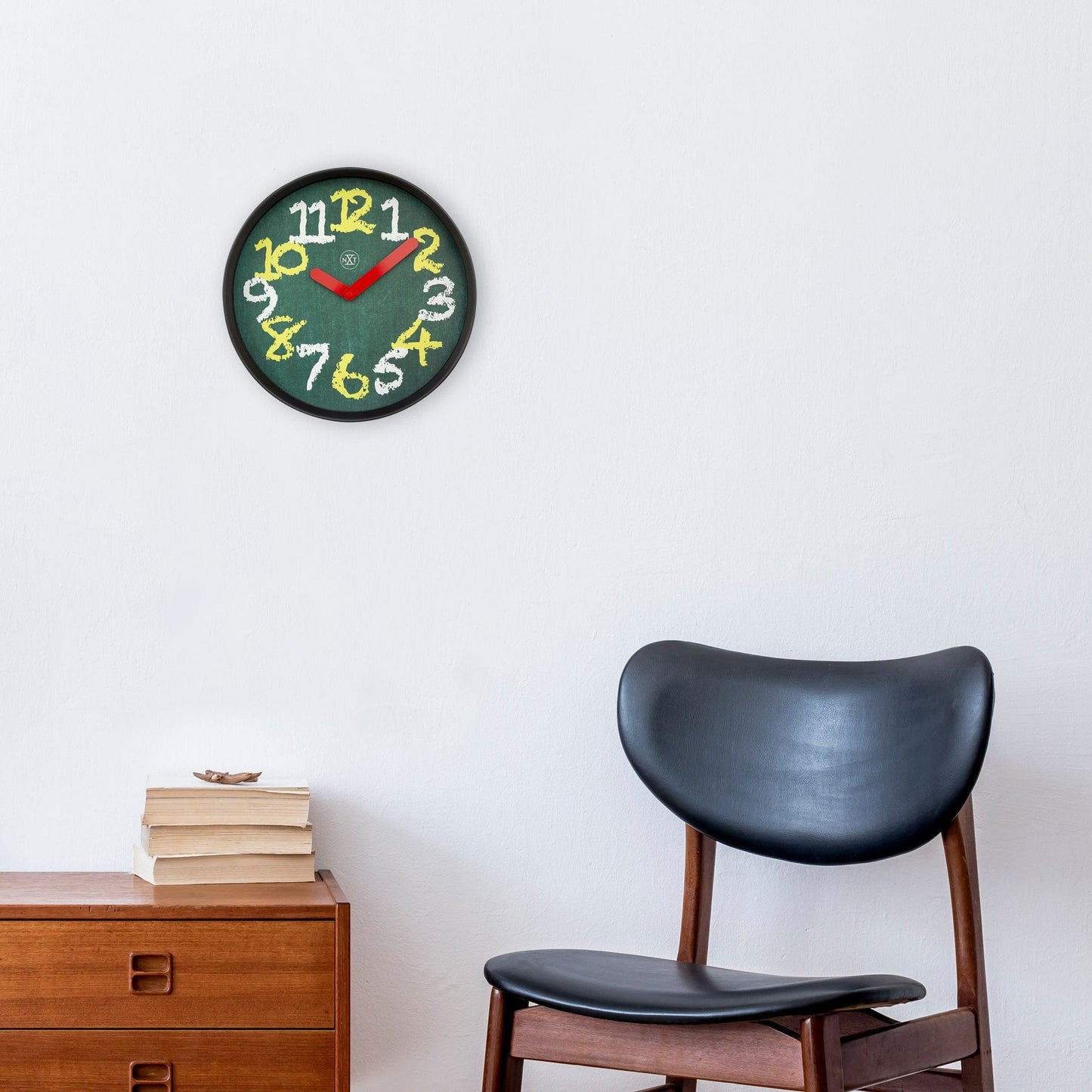 Wall clock 30cm - Silent - Green - Plastic - "Chalkboard" - wevelnit