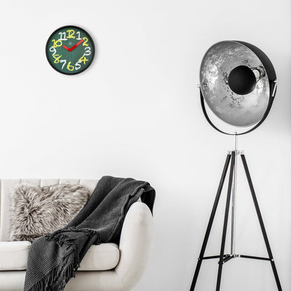 Wall clock 30cm - Silent - Green - Plastic - "Chalkboard" - wevelnit