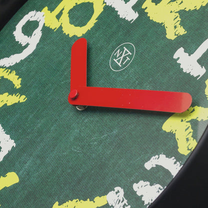 Wall clock 30cm - Silent - Green - Plastic - "Chalkboard" - wevelnit