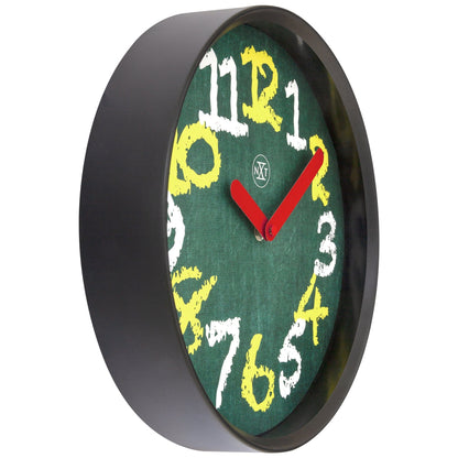 Wall clock 30cm - Silent - Green - Plastic - "Chalkboard" - wevelnit