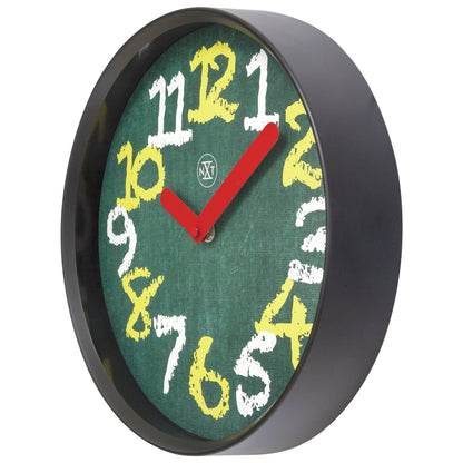 Wall clock 30cm - Silent - Green - Plastic - "Chalkboard" - wevelnit