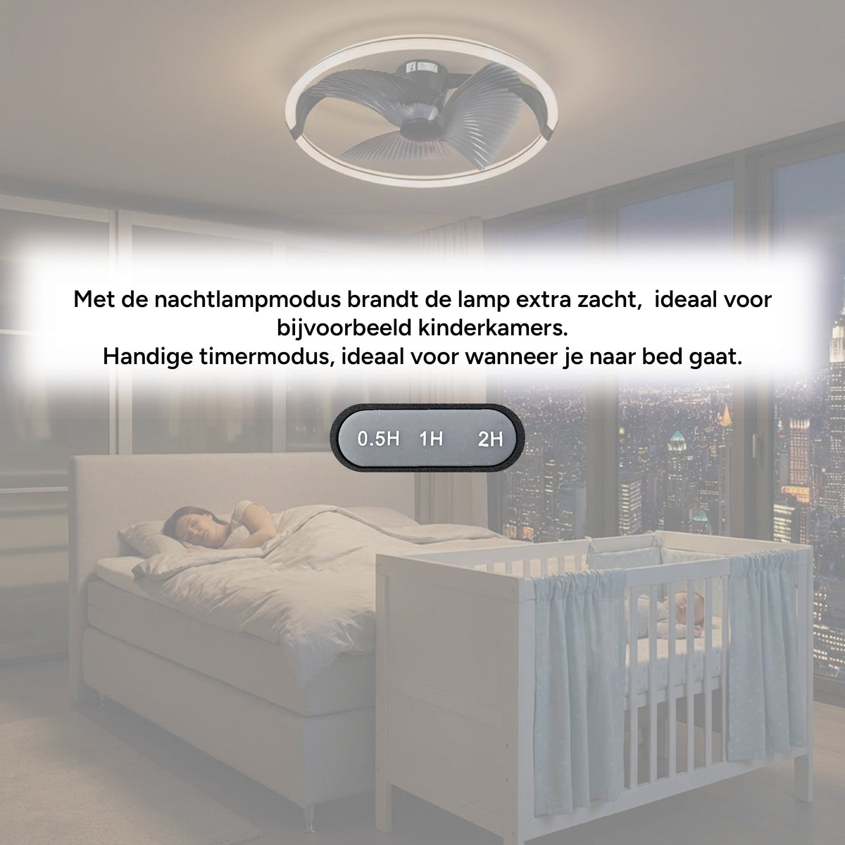 LED's Light Plafondventilator XL 74 cm met afstandsbediening