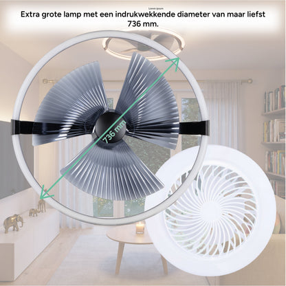 LED's Light Plafondventilator XL 74 cm met afstandsbediening