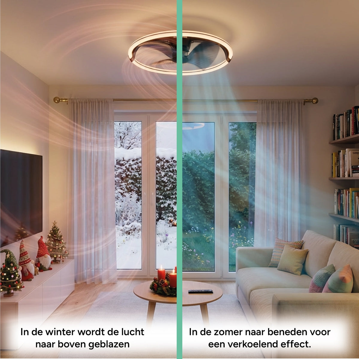 LED's Light Plafondventilator XL 74 cm met afstandsbediening