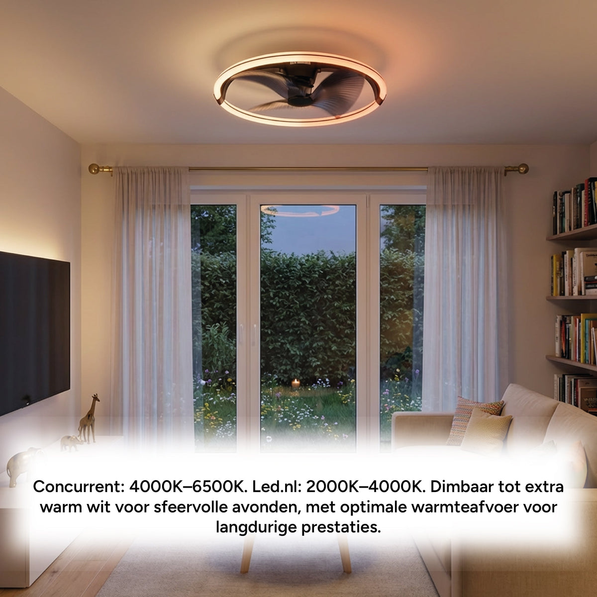 LED's Light Plafondventilator XL 74 cm met afstandsbediening