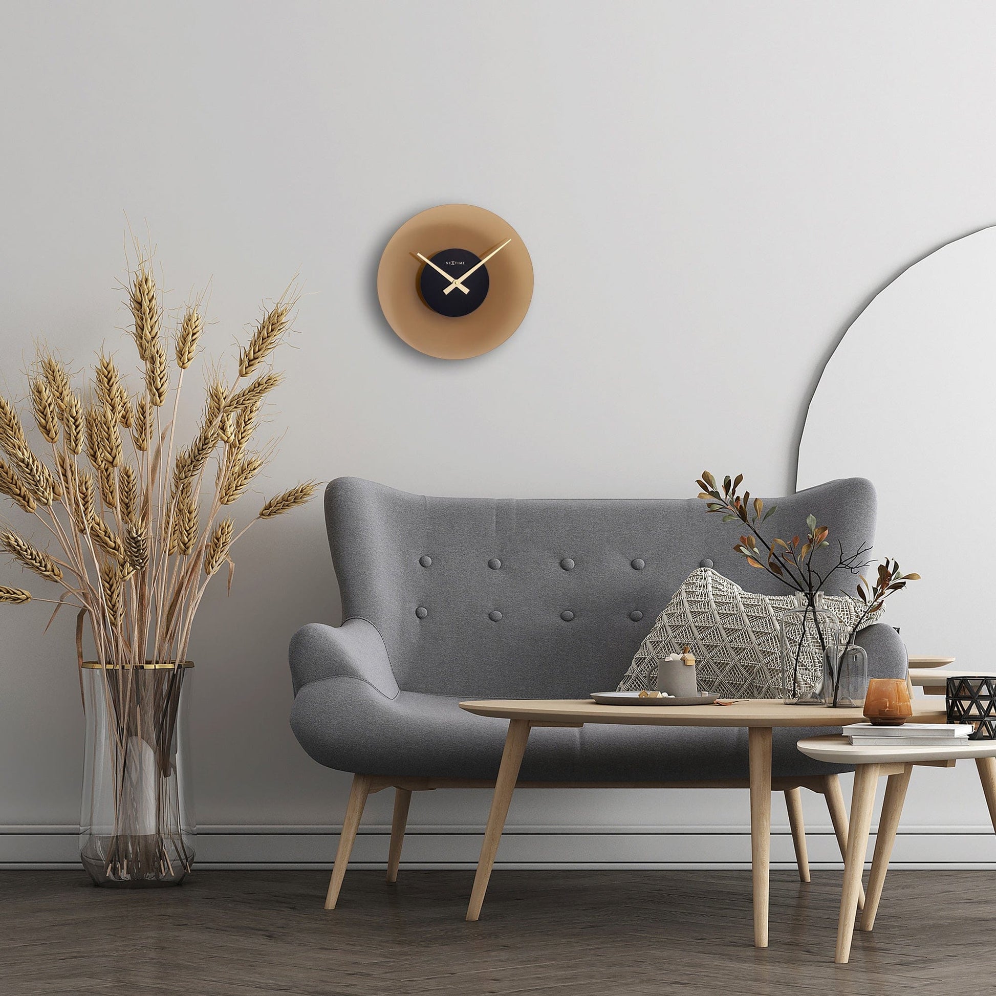 Wall Clock 40cm - Silent - Glass - "Float" - wevelnit