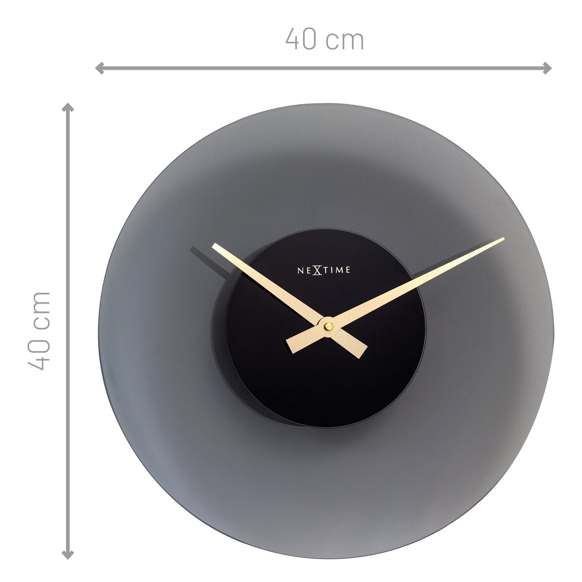 Wall Clock 40cm - Silent - Glass - "Float" - wevelnit