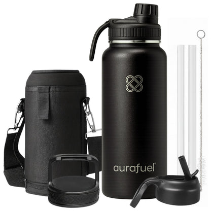 Stainless Steel Drink Bottle - Black - wevelnit