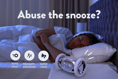 Clocky Chrome - Alarm clock on wheels - wevelnit