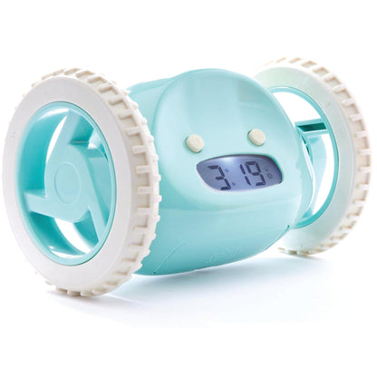 Clocky Blue - Alarm clock on wheels - wevelnit
