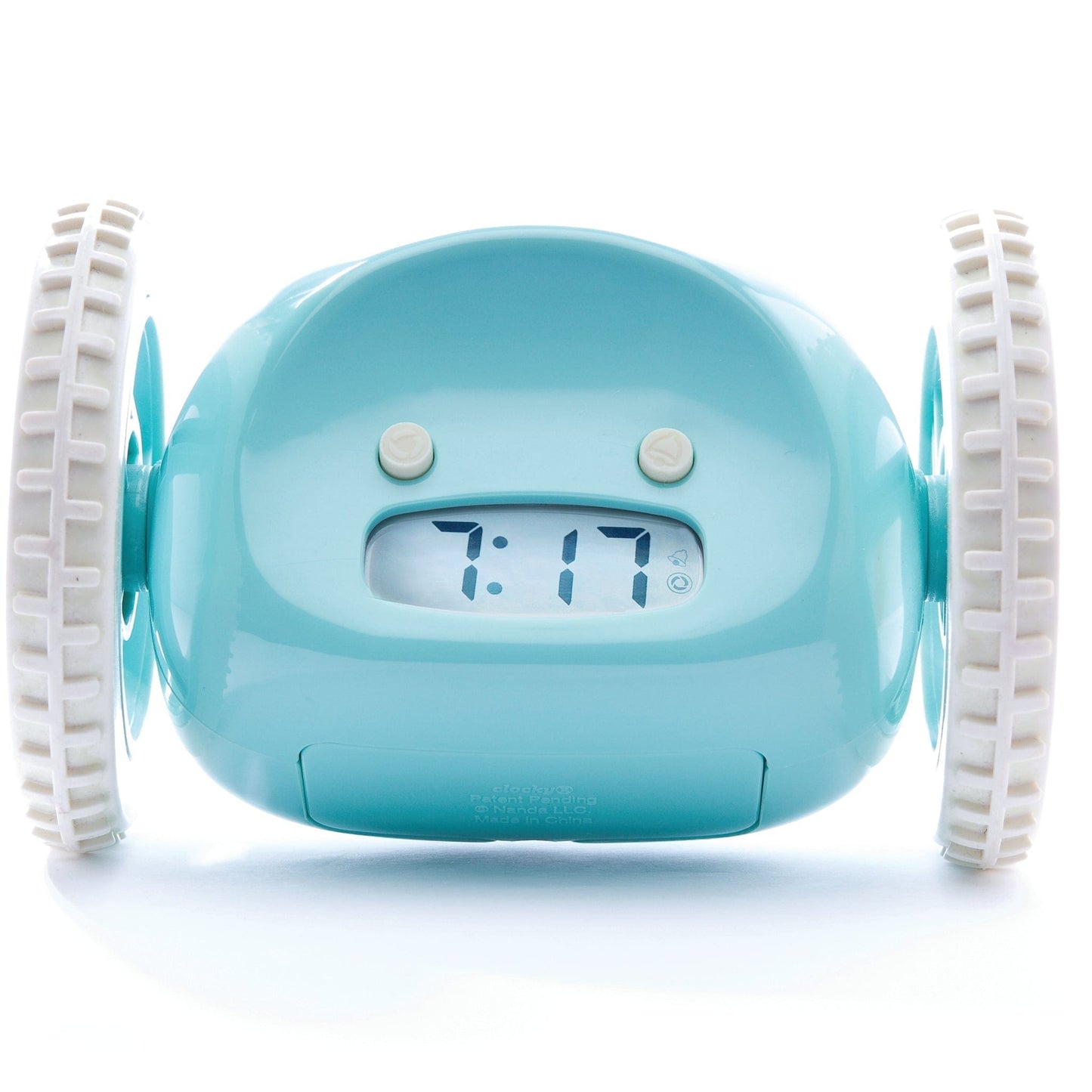 Clocky Blue - Alarm clock on wheels - wevelnit