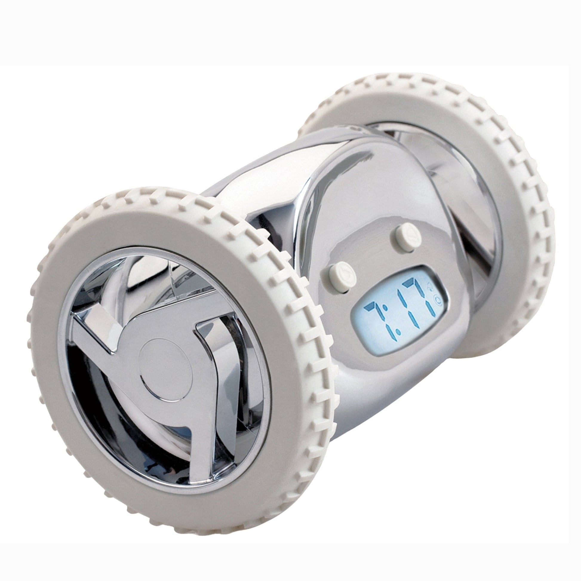 Clocky Chrome - Alarm clock on wheels - wevelnit