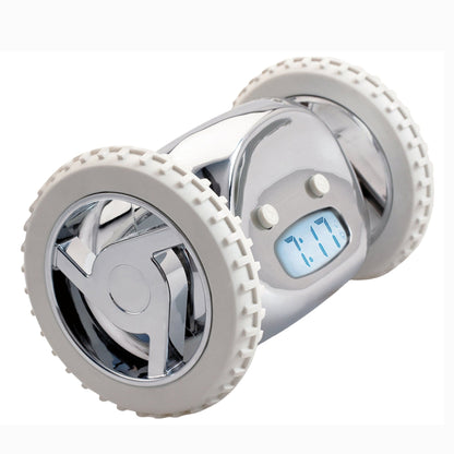 Clocky Chrome - Alarm clock on wheels - wevelnit