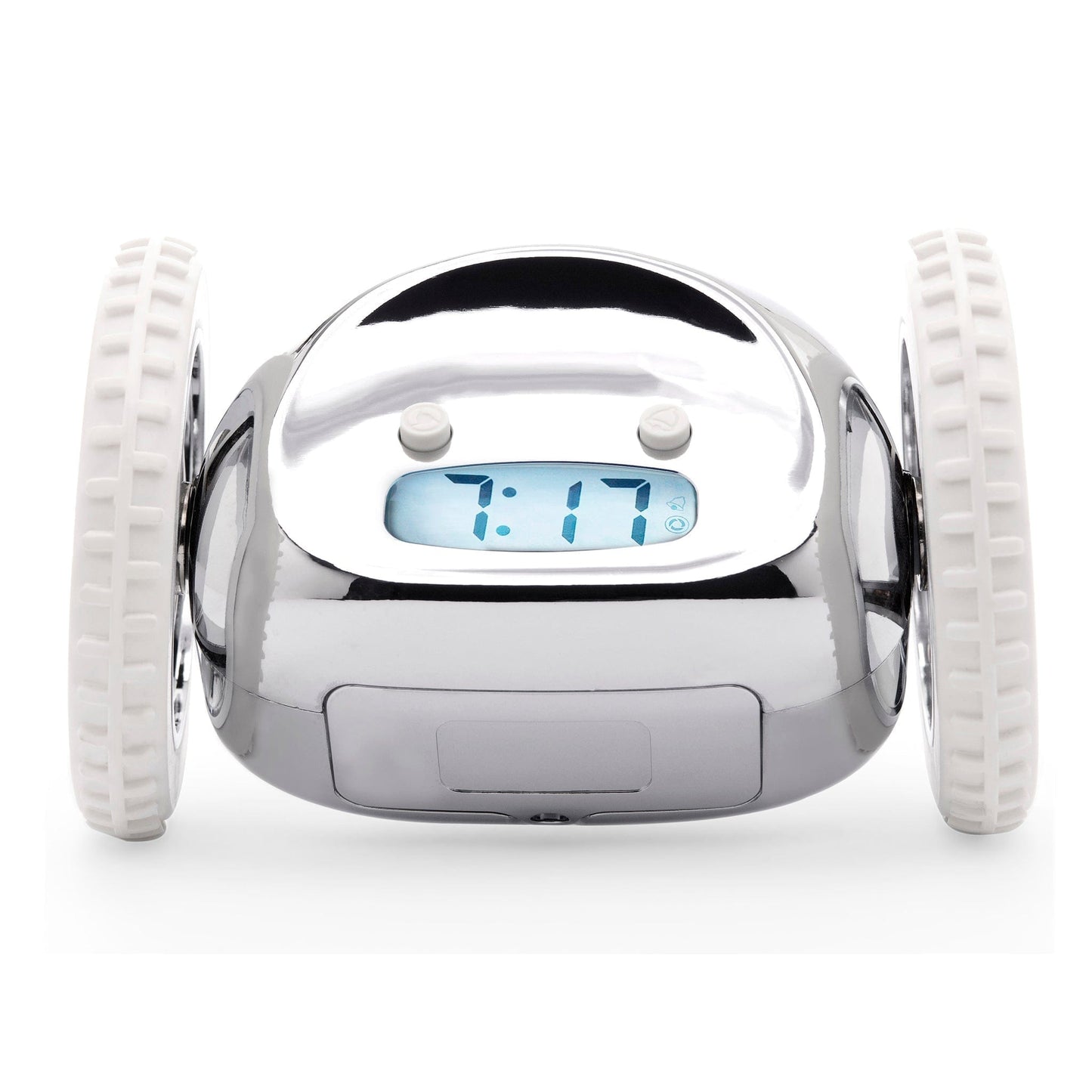 Clocky Chrome - Alarm clock on wheels - wevelnit