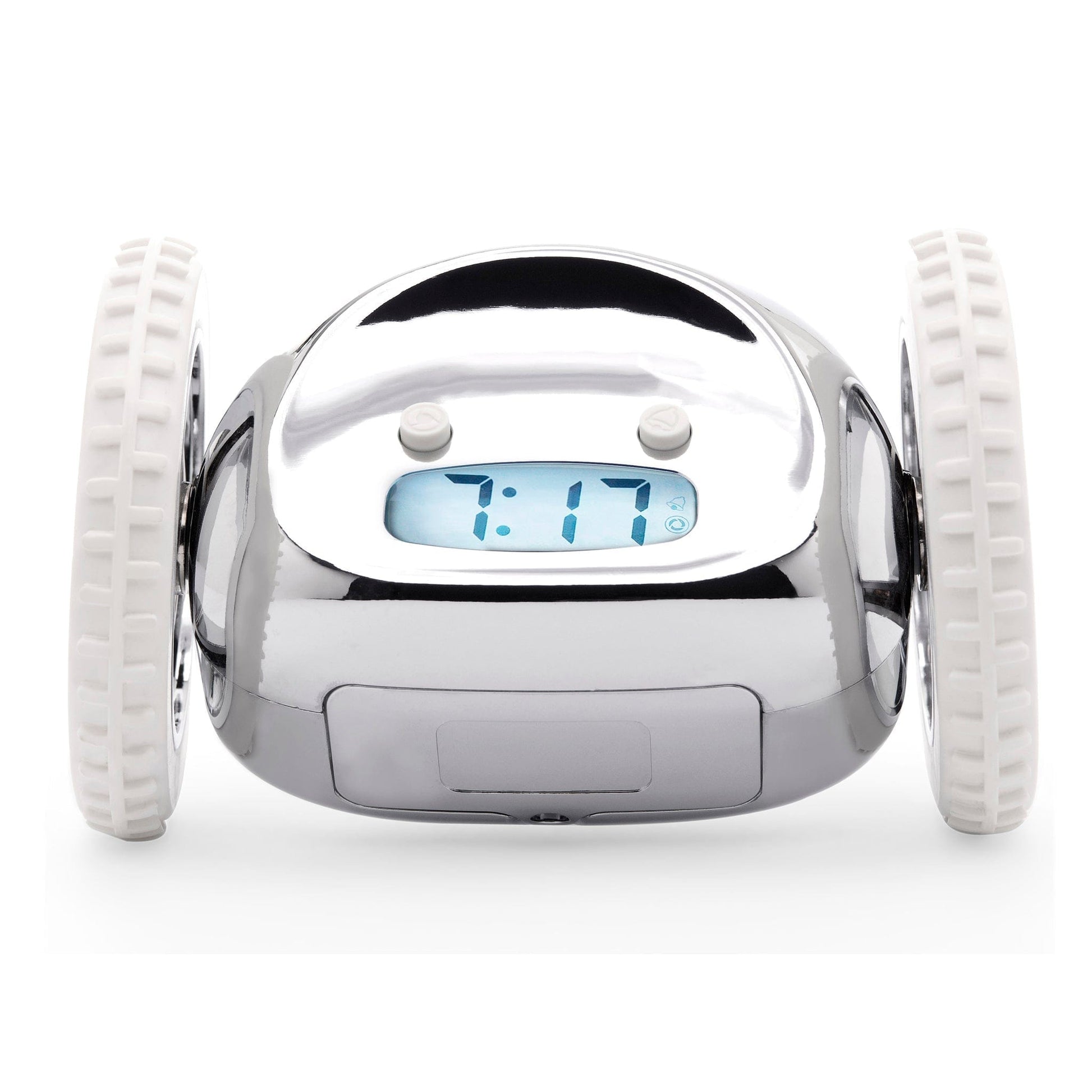Clocky Chrome - Alarm clock on wheels - wevelnit