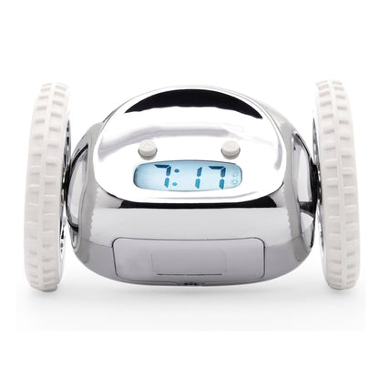Clocky Chrome - Alarm clock on wheels - wevelnit