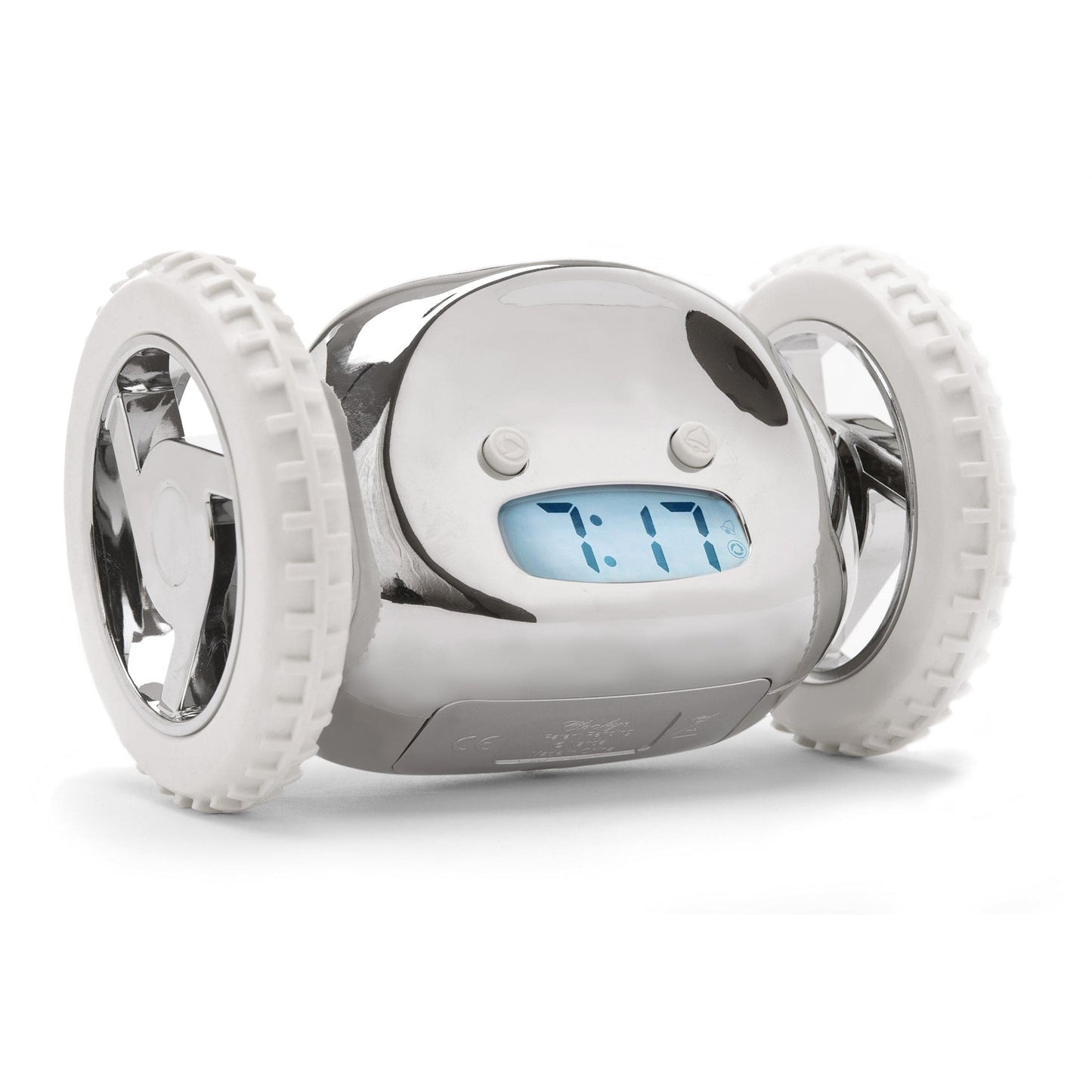 Clocky Chrome - Alarm clock on wheels - wevelnit