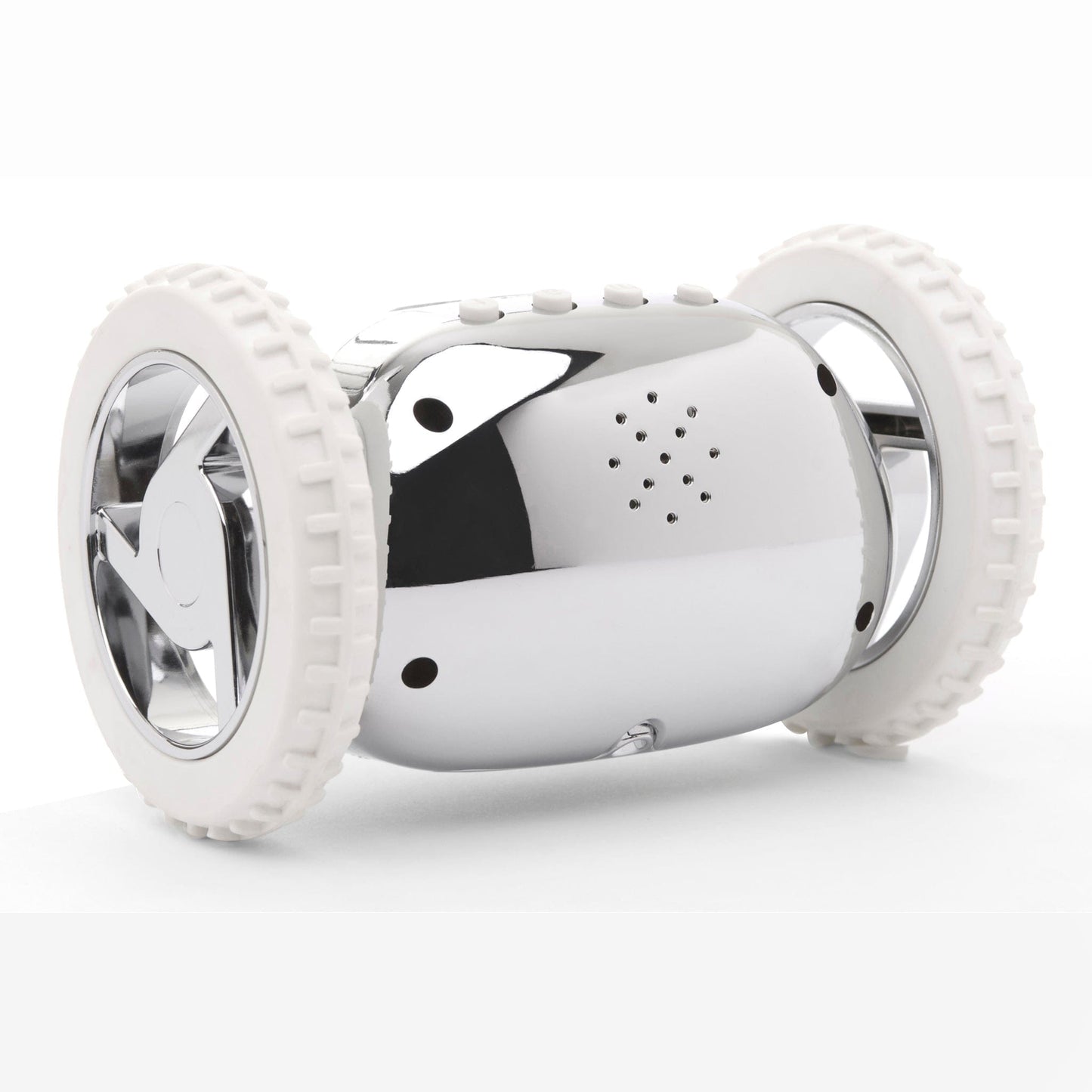 Clocky Chrome - Alarm clock on wheels - wevelnit