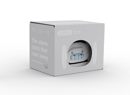 Clocky Chrome - Alarm clock on wheels - wevelnit