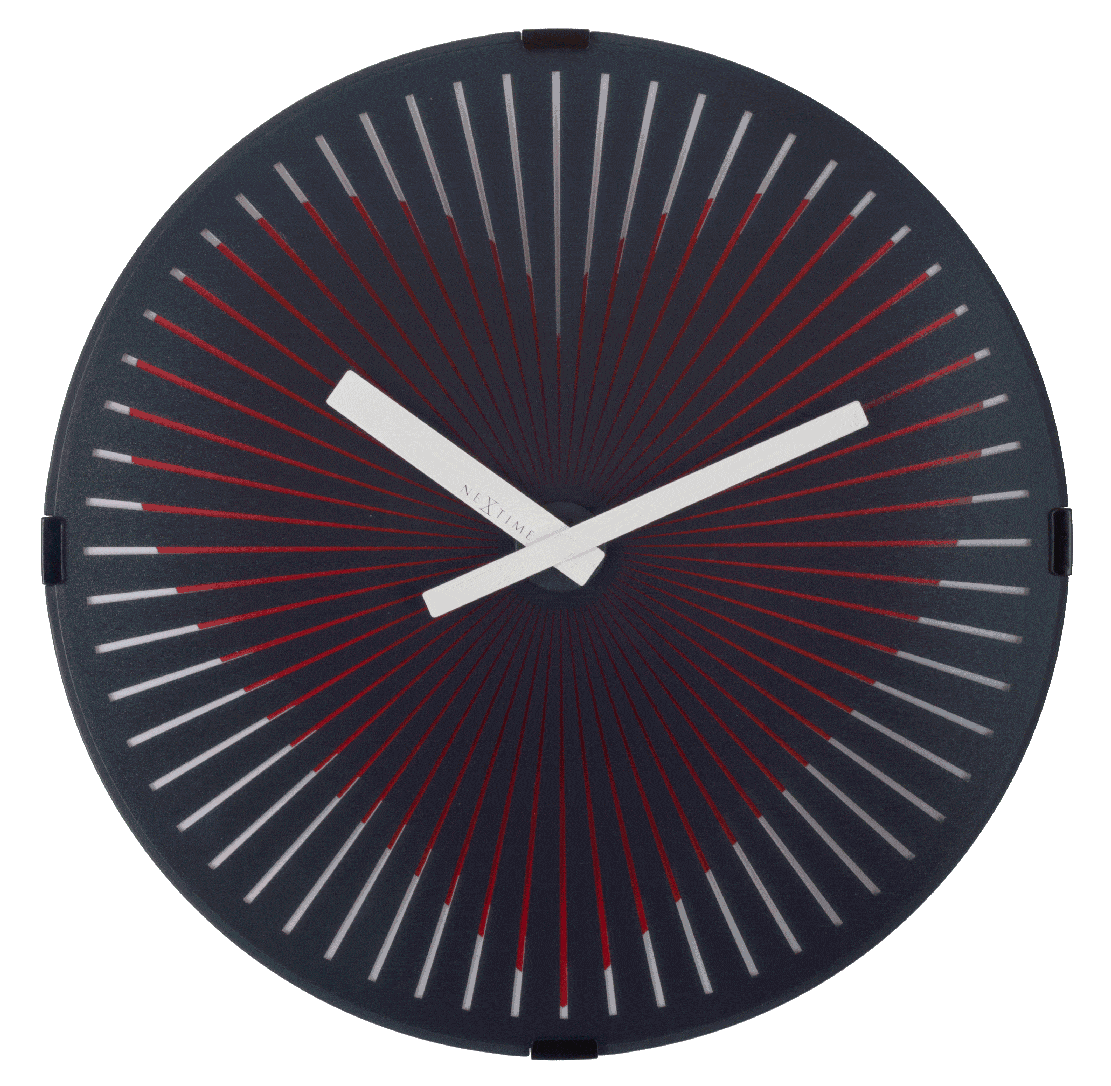Wall clock-  30 cm - Plastic - Motion clock- 'Motion Heart - Red' - Wevelnit