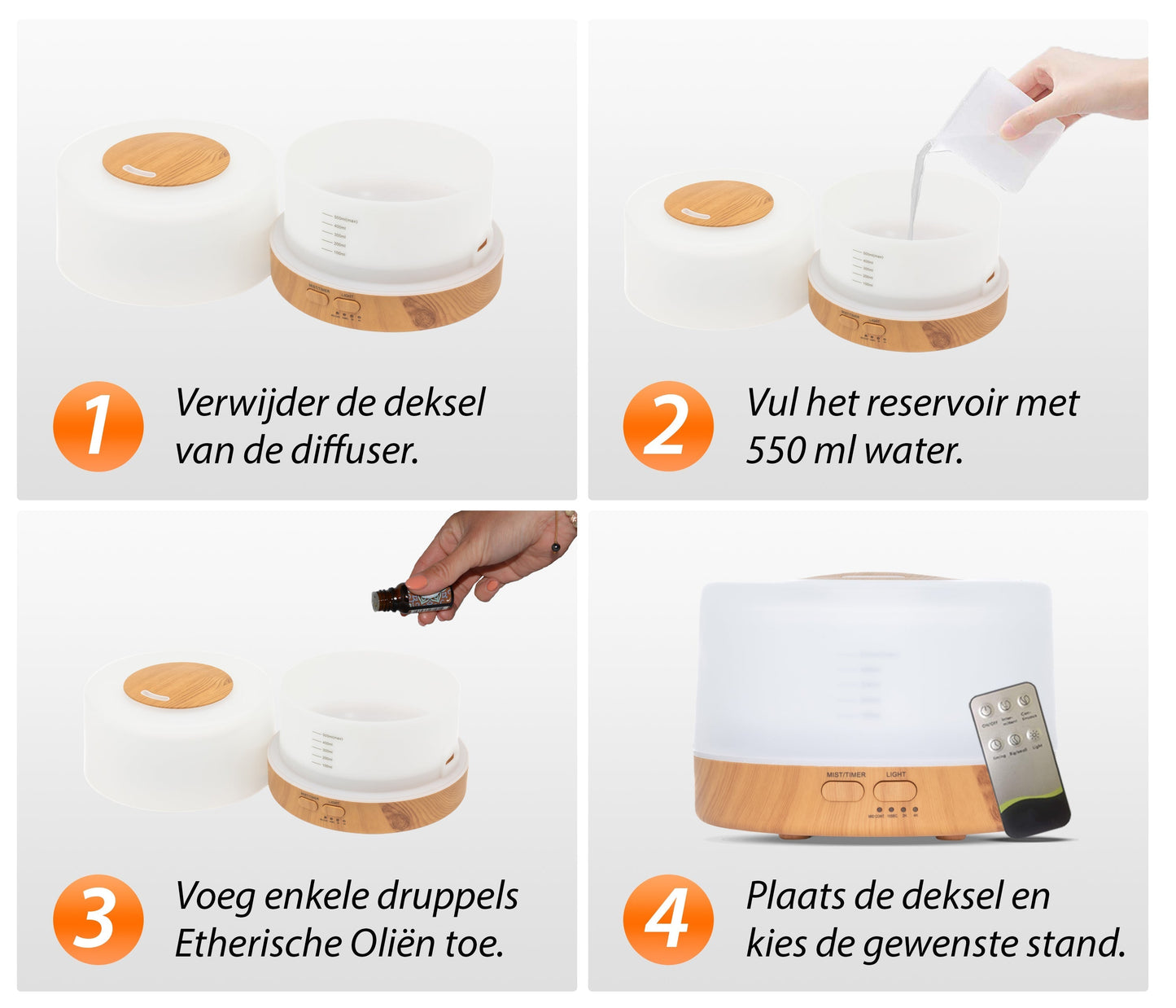 Happiness Pro Diffuser - Licht Hout - wevelnit