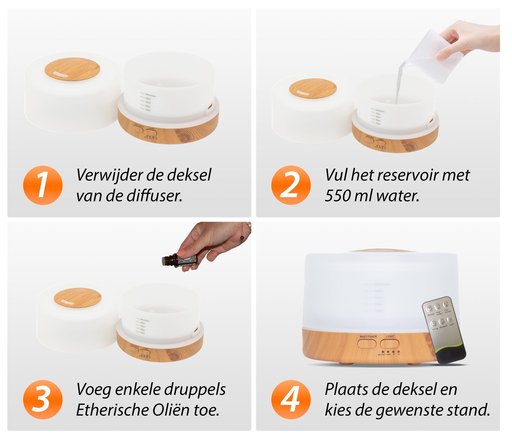 Happiness Pro Diffuser - Licht Hout - wevelnit
