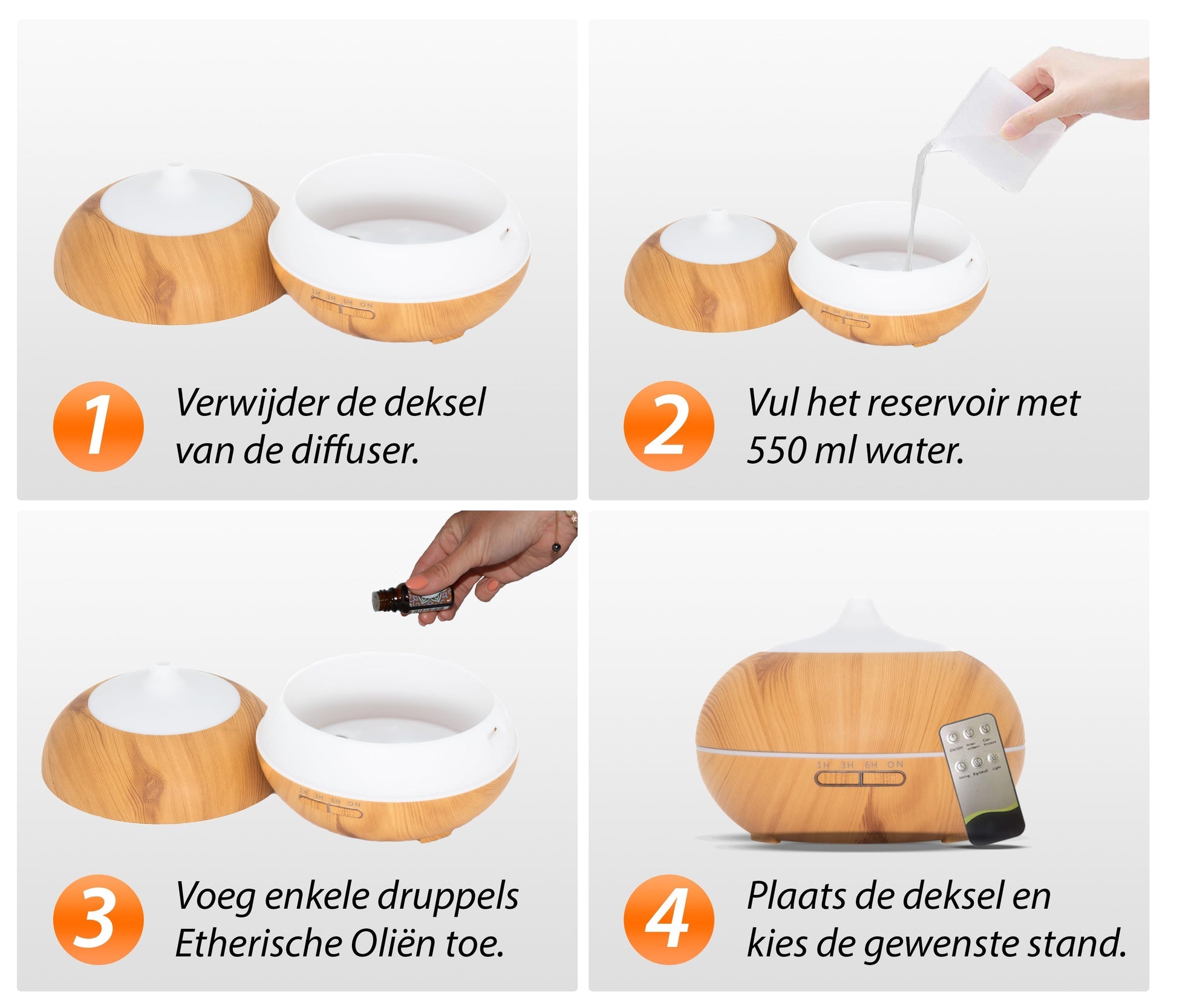 Sun Shine Pro Diffuser - Licht Hout - wevelnit