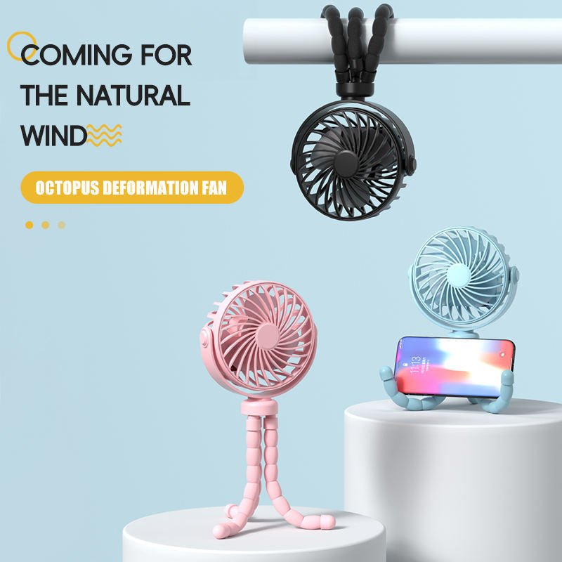 Octopus Hand Fan - Portable Rechargeable Fan - wevelnit