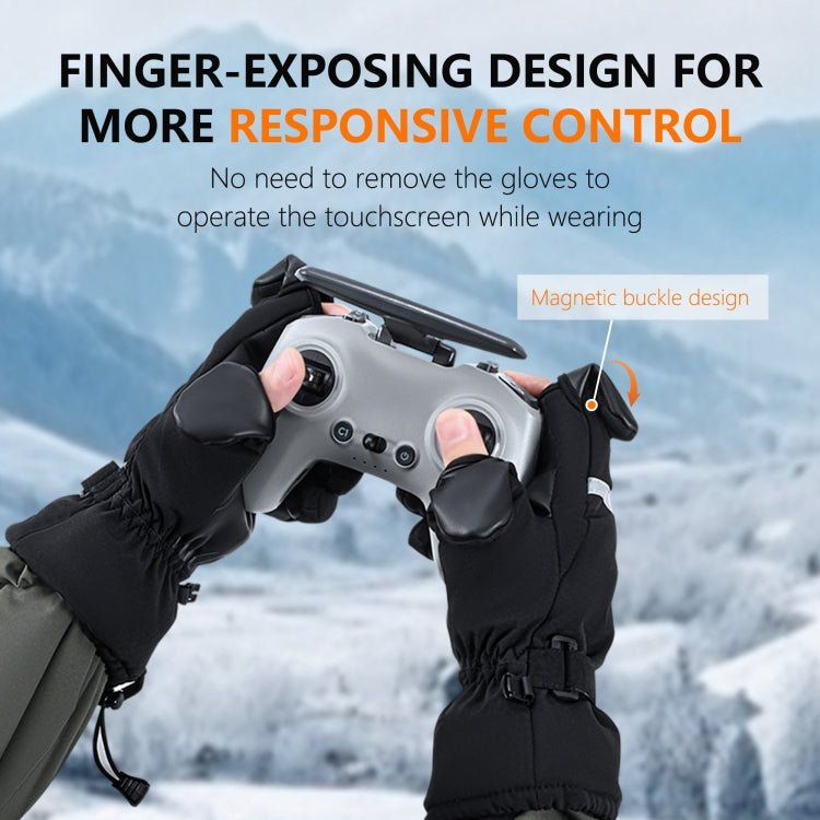 STARTRC Universal Drone Photography Gloves – Winter Warm (Black, L) - wevelnit
