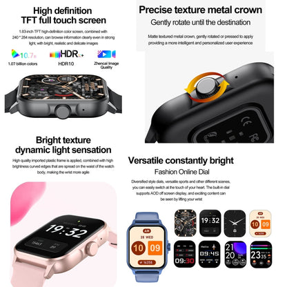 ZW36A Smartwatch 1,83 inch – bellen en hartslag, onder 25 euro