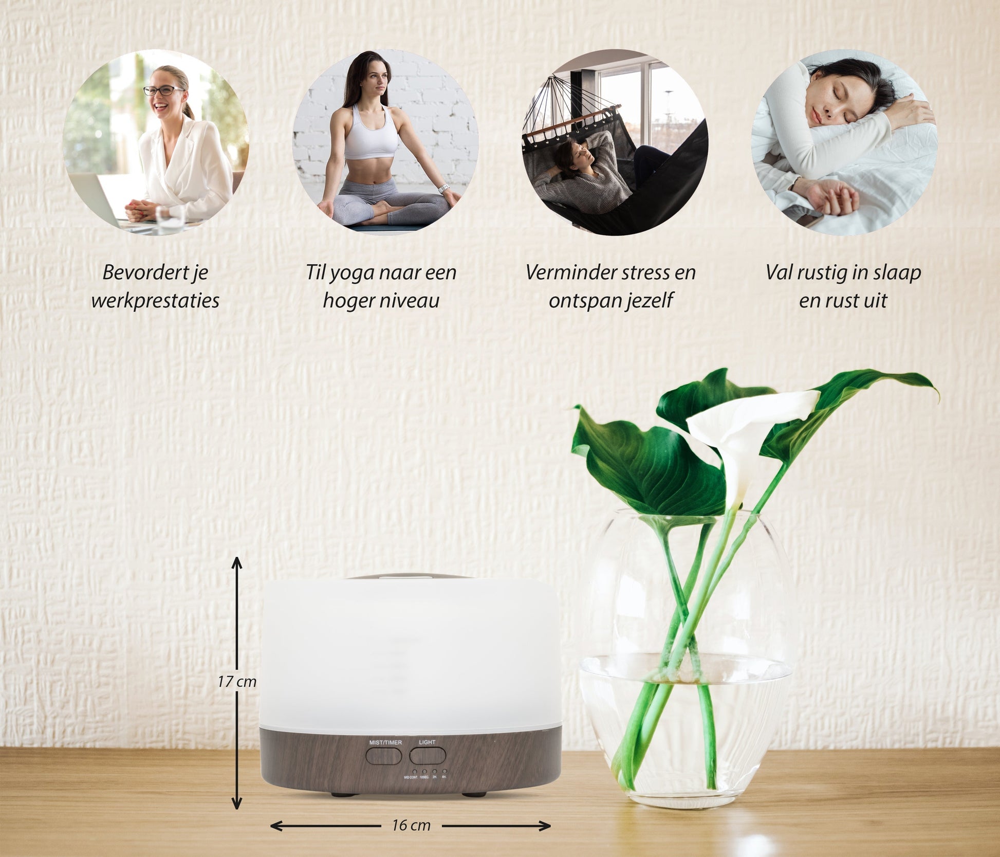 Happiness Pro Diffuser - Donker Hout - wevelnit