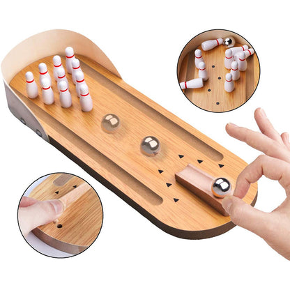 Houten Mini Bowlingspel voor Tafel