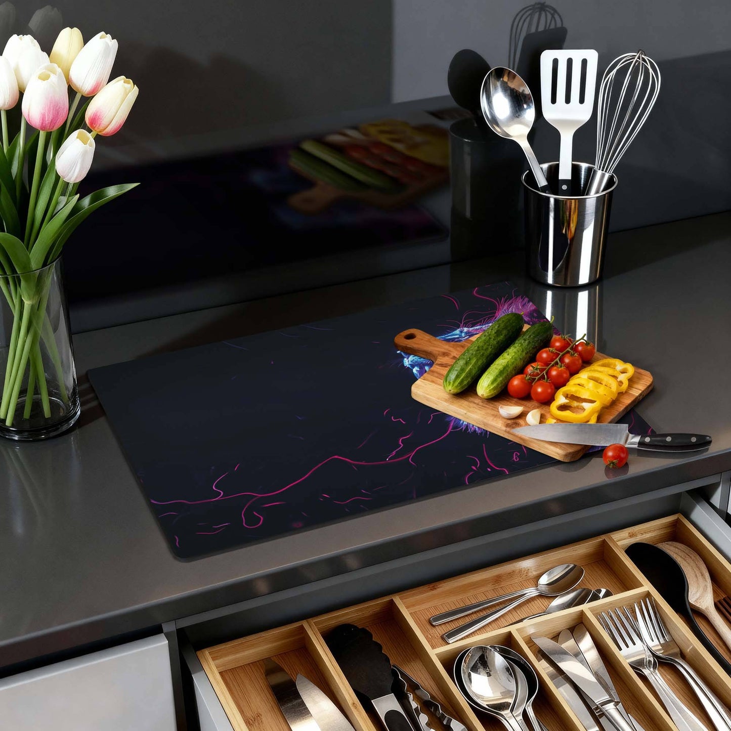 Neon Roar – Inductie Beschermer - wevelnit